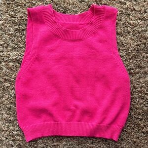 Vibrant Pink Sleeveless Knit vest